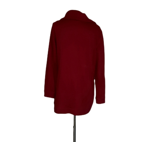 Chaps Denim Large Red Over Coat Duster Cardigan Pa - Picture 3 of 4